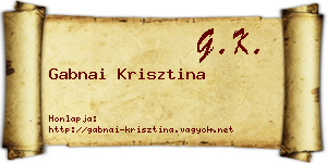 Gabnai Krisztina névjegykártya