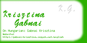 krisztina gabnai business card